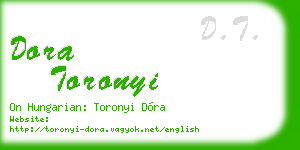 dora toronyi business card